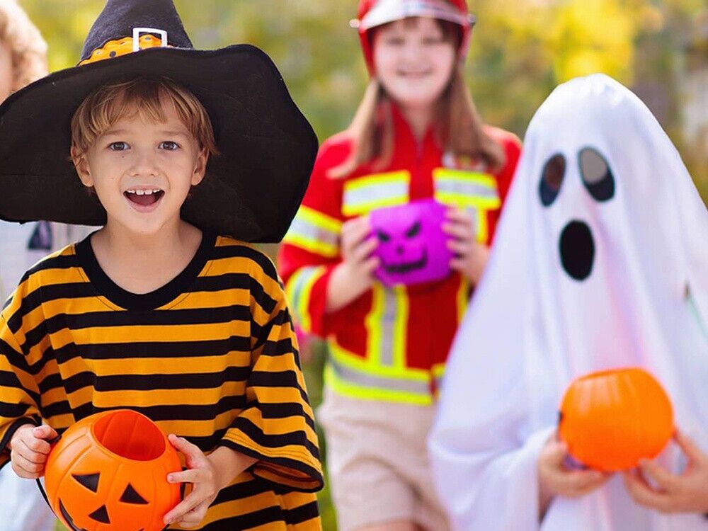 2x Halloween Eimer mit Henkel Kürbis Süßes oder Saures Süßigkeit Sammeln Kinder - Easy2sell - Deluxe