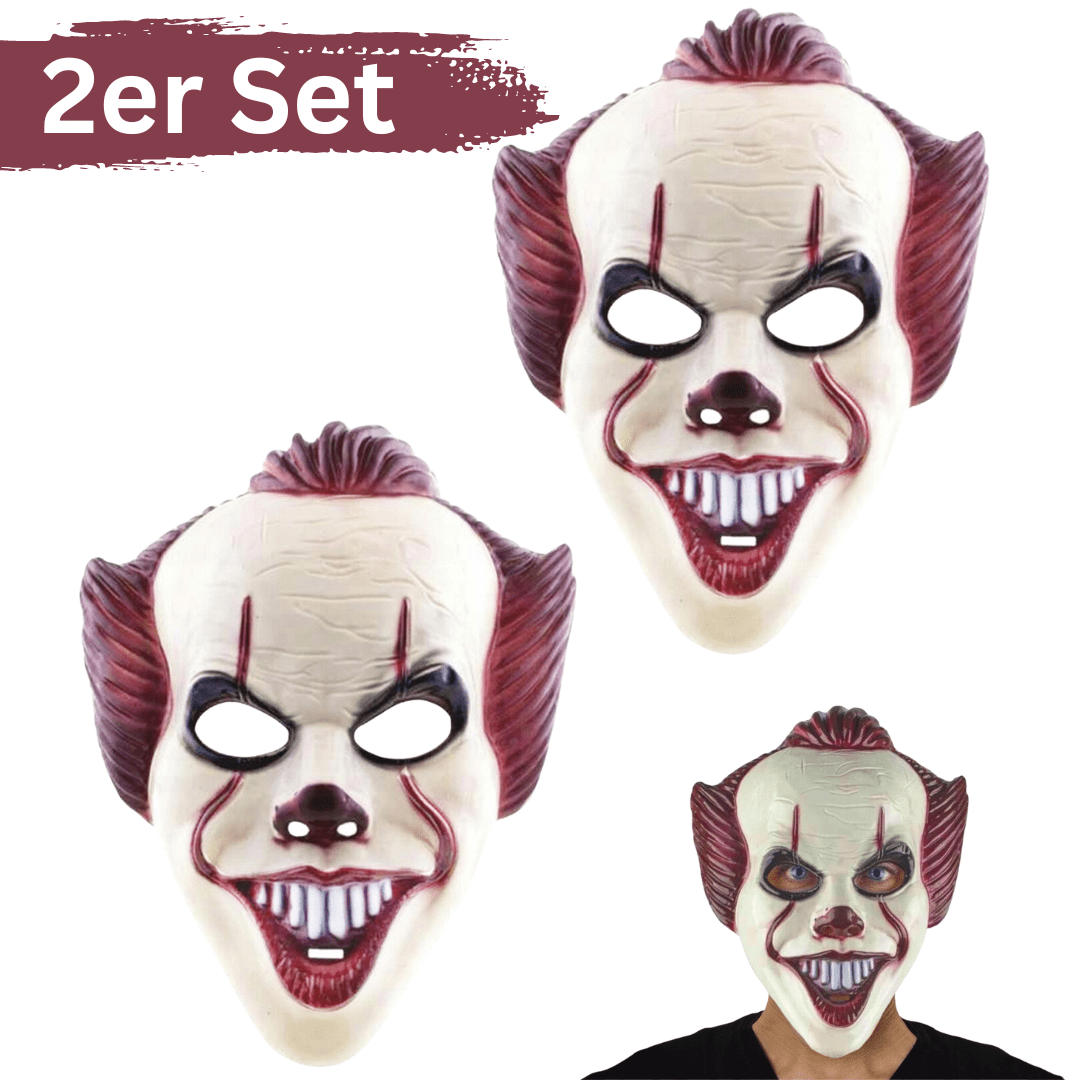 2x Halloween Pennywise Clown Maske Stephen Kings Es Maske Horror Cosplay Kostüm - Easy2sell - Deluxe