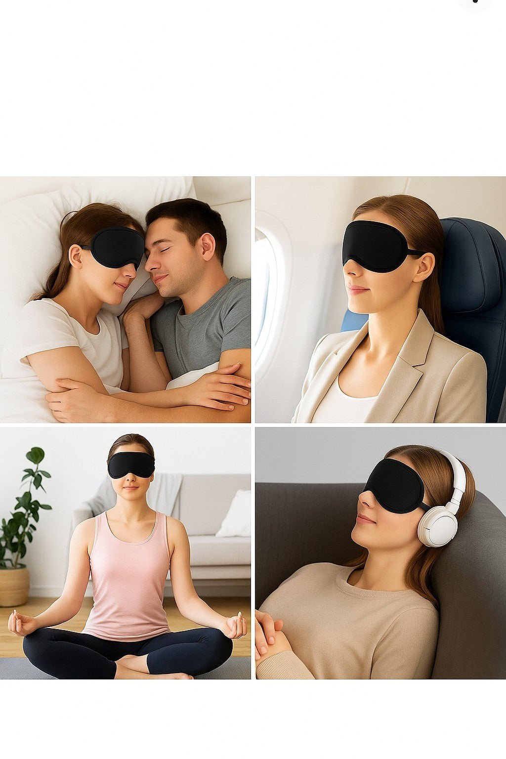 2x Schlafmaske Schlafbrille Augenmaske Reise Sleep Maske Augenbinde extra weich - Easy2sell - Deluxe