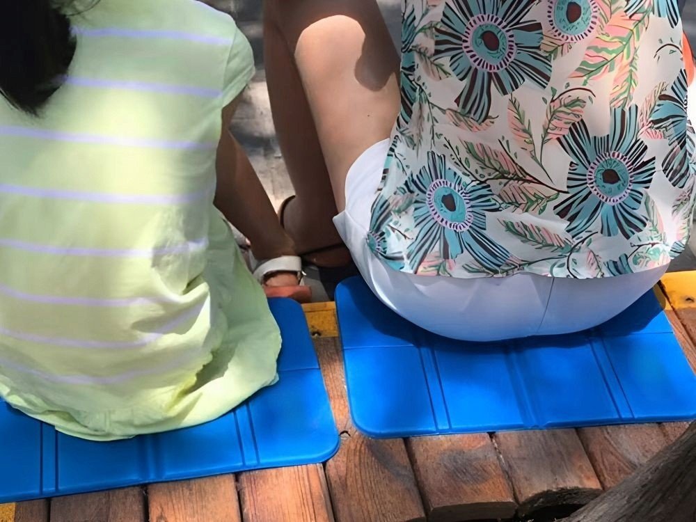 2x Sitzkissen faltbar Outdoor Sitzmatte Sitzunterlage Wandern Thermo Strand blau - Easy2sell - Deluxe