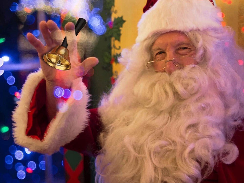 2x Tischglocke Weihnachtsglocke Handglocke Hotelglocke Nikolaus Glocke in Gold - Easy2sell - Deluxe