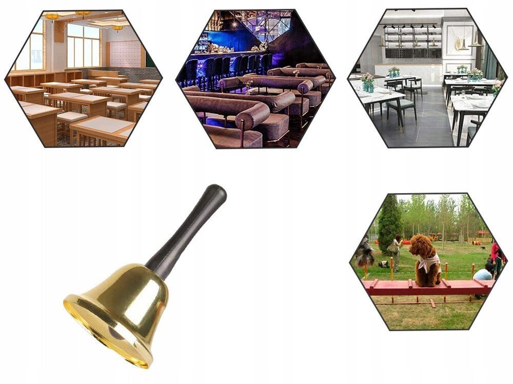 2x Tischglocke Weihnachtsglocke Handglocke Hotelglocke Nikolaus Glocke in Gold - Easy2sell - Deluxe