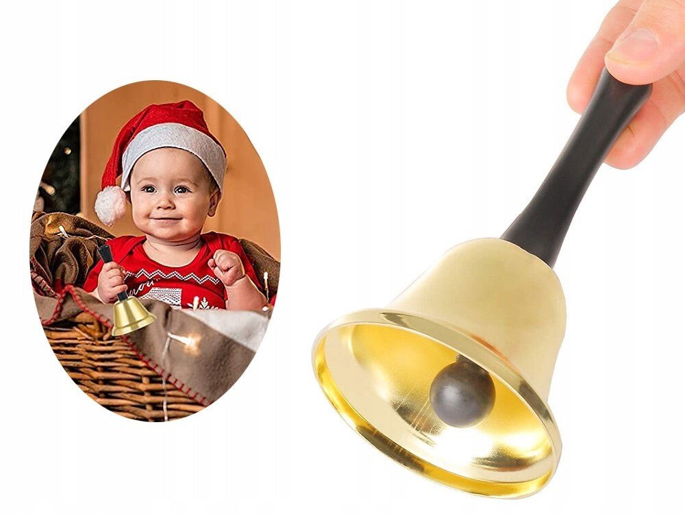 2x Tischglocke Weihnachtsglocke Handglocke Hotelglocke Nikolaus Glocke in Gold - Easy2sell - Deluxe