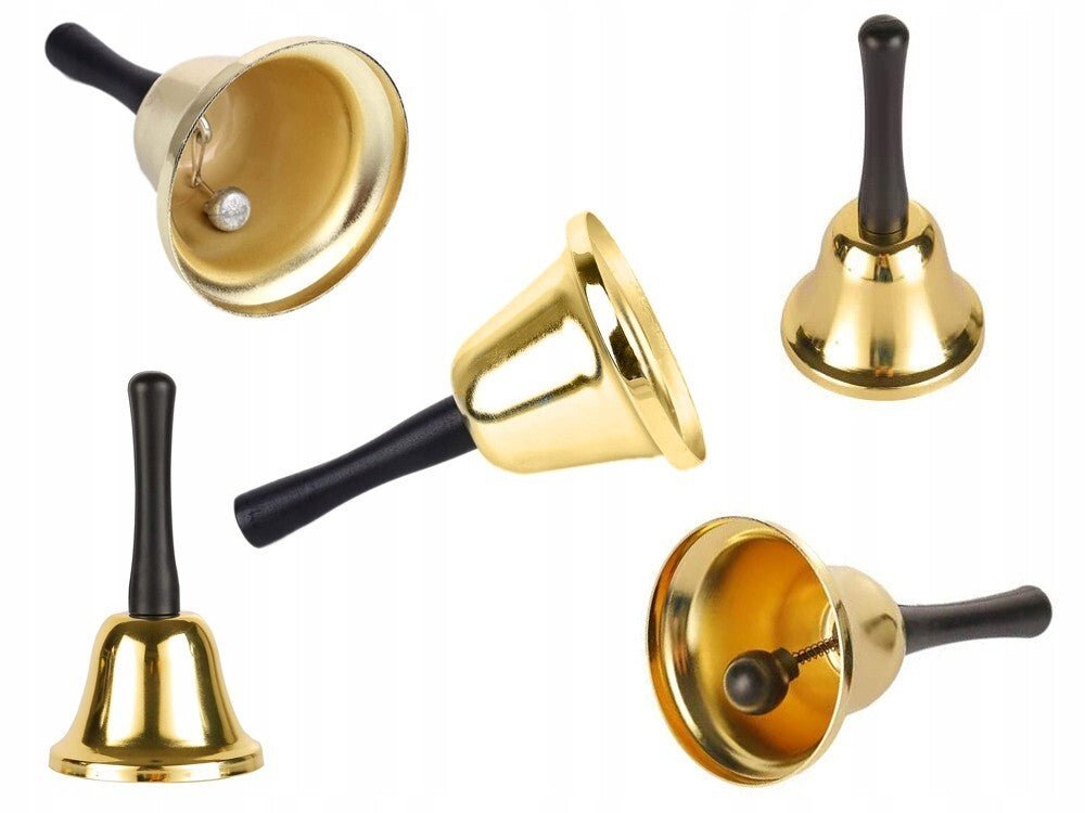 2x Tischglocke Weihnachtsglocke Handglocke Hotelglocke Nikolaus Glocke in Gold - Easy2sell - Deluxe