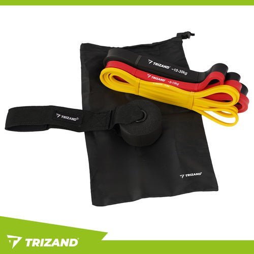 3 - tlg. Übungsbänder - Set mit Trainingsplan und Türhaken - schwarz - Easy2sell - Deluxe