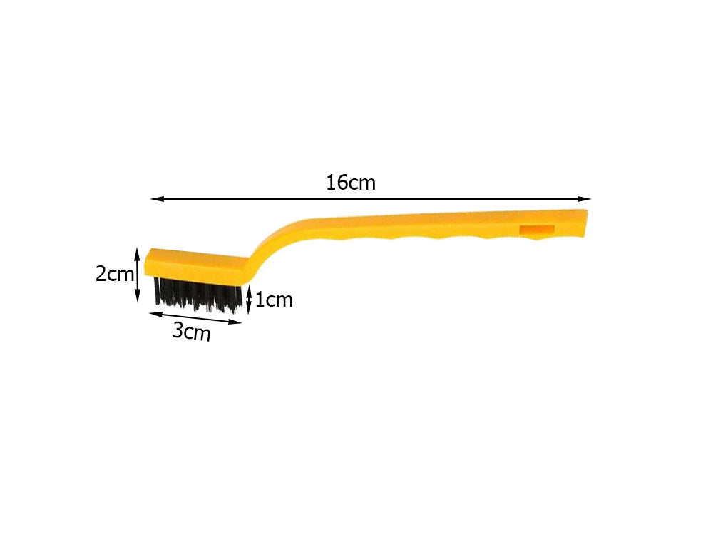 3-teiliges Drahtbürsten-Set, Stahl, Nylon, Messing, ergonomischer Kunststoffgriff, 16 cm