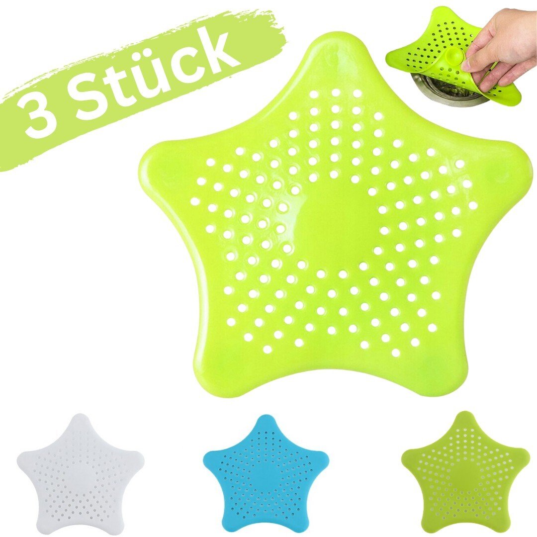 3x Abflusssieb Dusche Waschbecken Spüle Abfluss Sieb Silikon Badewannen Stöpsel - Easy2sell - Deluxe