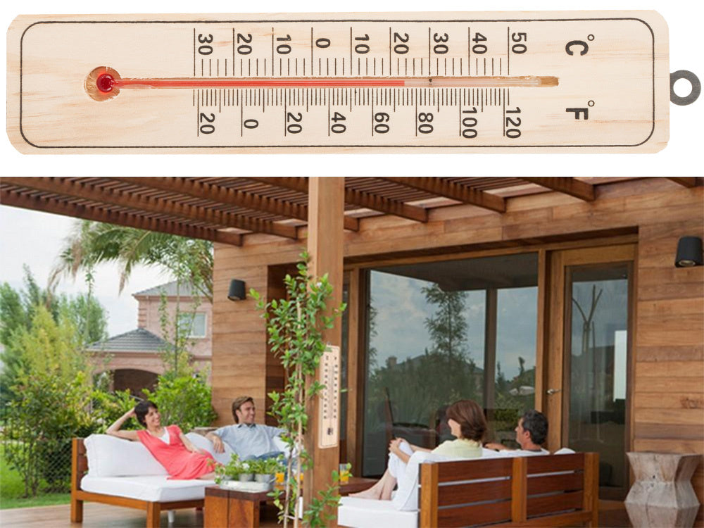Verk 07185 Außenthermometer 22 cm Holz