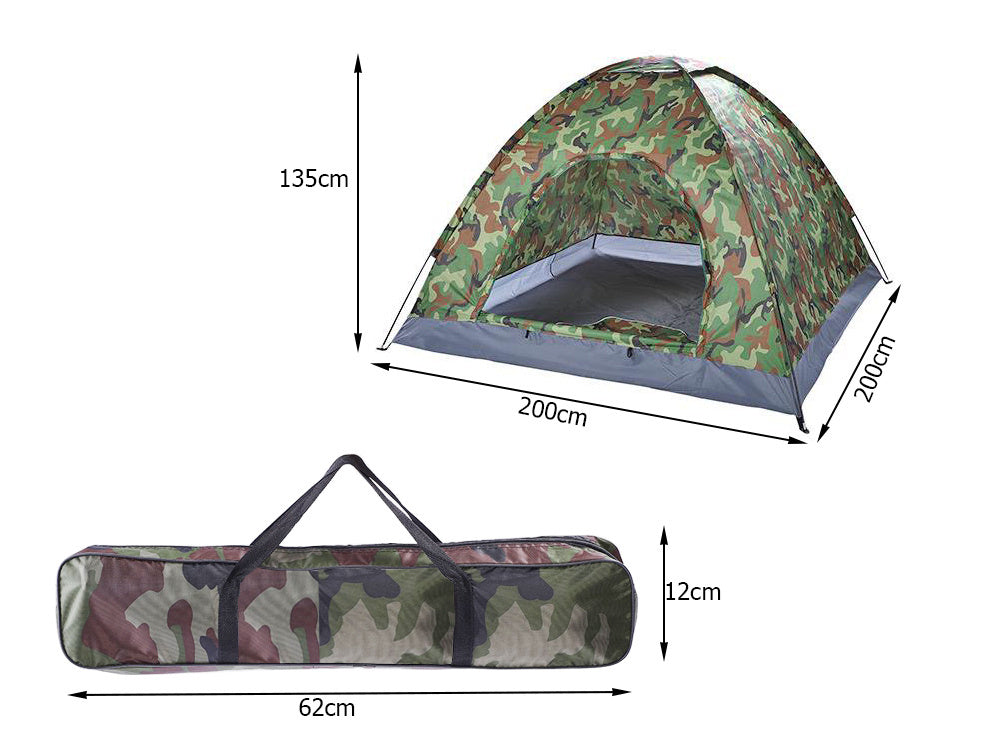 Zelt 2-3 Personen dunkelgrau wasserdicht Moskitonetz Camping Wanderzelt leicht