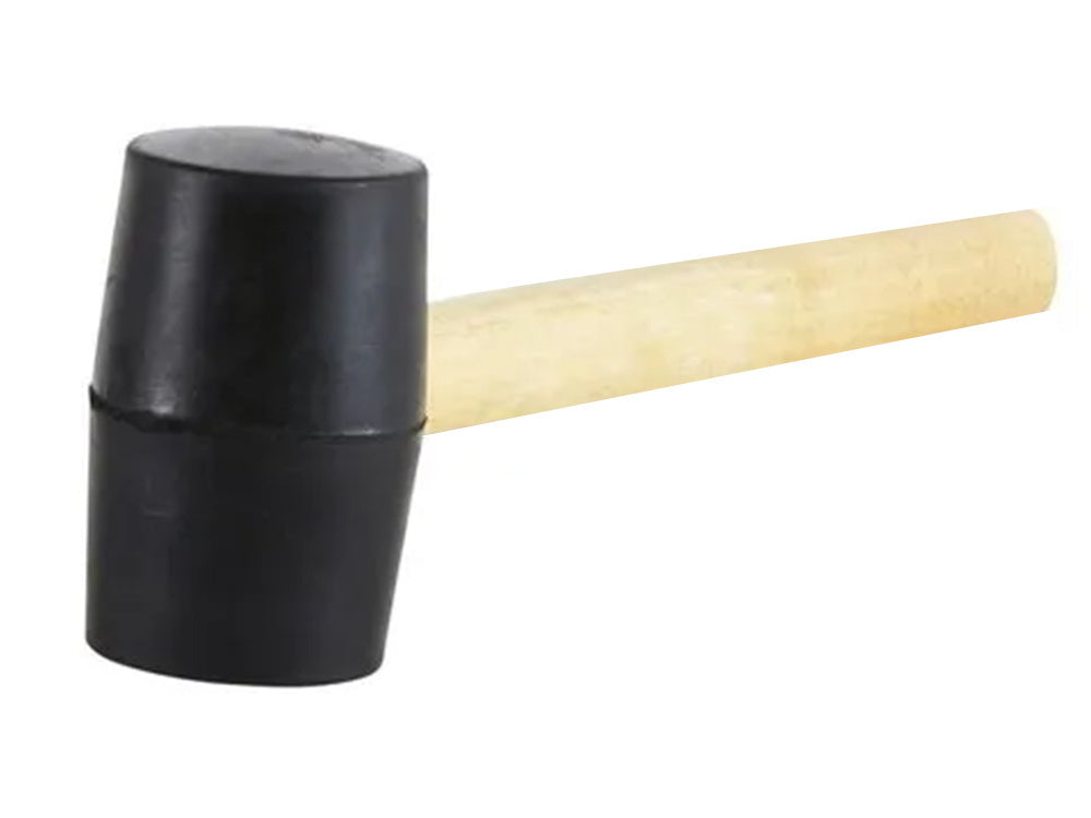 Gummihammer mit bequemem Holzgriff, 25 cm Gesamtlänge, 7 cm Hammerbreite