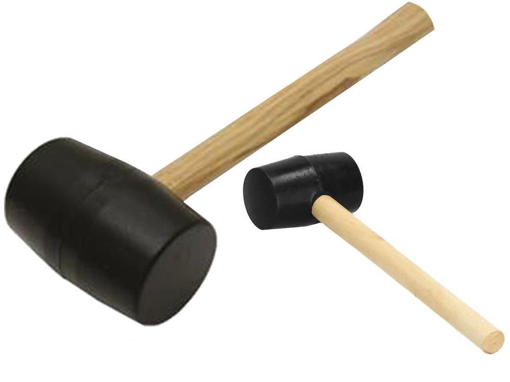 Gummihammer mit bequemem Holzgriff, 25 cm Gesamtlänge, 7 cm Hammerbreite