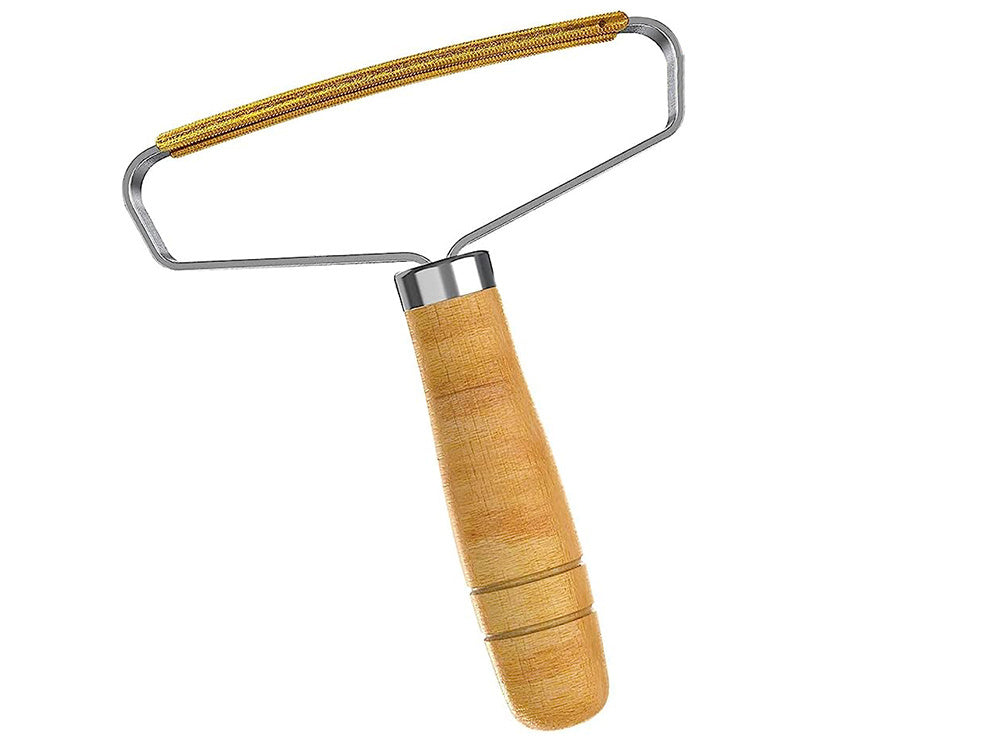 Tierhaarentferner mit leistungsstarkem Kamm, aus Holz und Metall, 15 x 12,5 x 1 cm