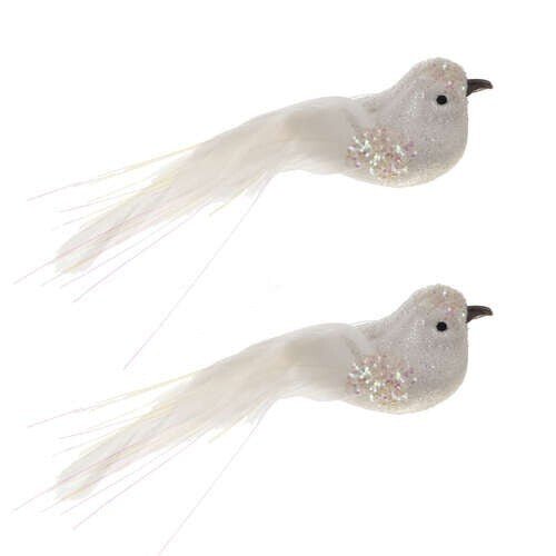 4x Christbaumschmuck Vogel Clip Figur Weihnachtsbaum Schmuck Vögel Baumschmuck - Easy2sell - Deluxe