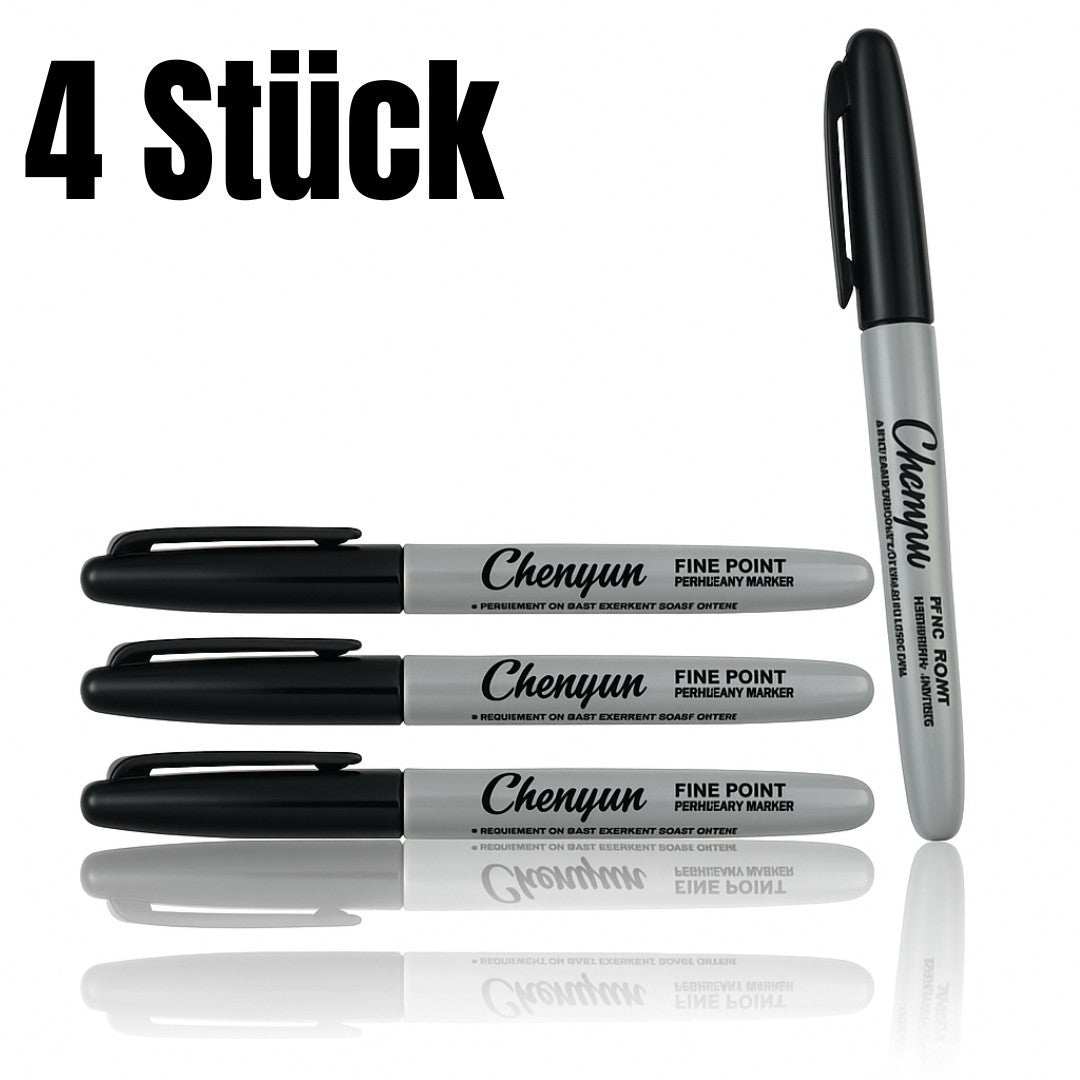 4x Folienmarker Permanent Marker CD Universalmarker Folienschreiber in Schwarz - Easy2sell - Deluxe