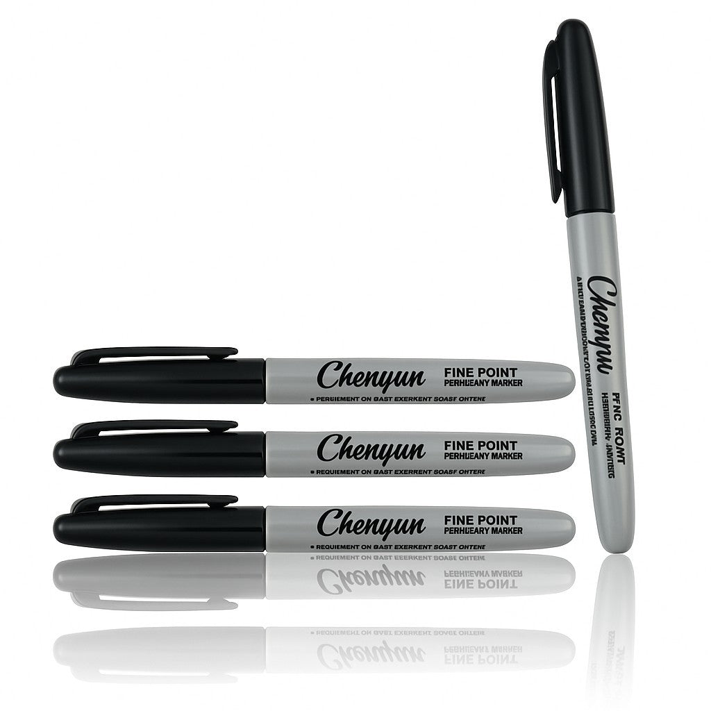 4x Folienmarker Permanent Marker CD Universalmarker Folienschreiber in Schwarz - Easy2sell - Deluxe