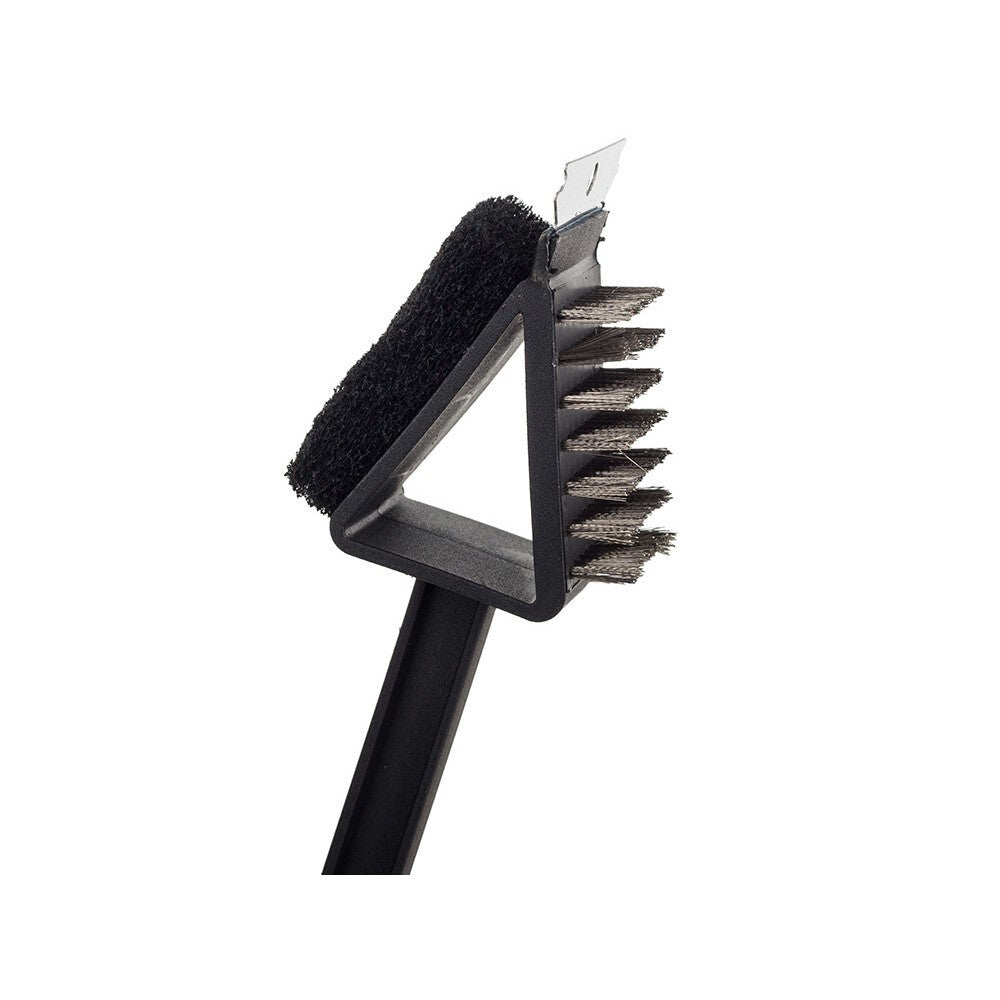 4x Grillbürste Grill Bürste Schaber Zubehör 3in1 Schwamm Reinigung Metallbürste - Easy2sell - Deluxe