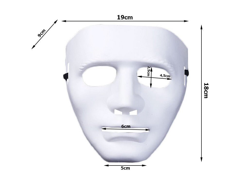 4x Halloween Maske in weiß - gruselige Theathermaske zum bemalen für Kostüm - Easy2sell - Deluxe