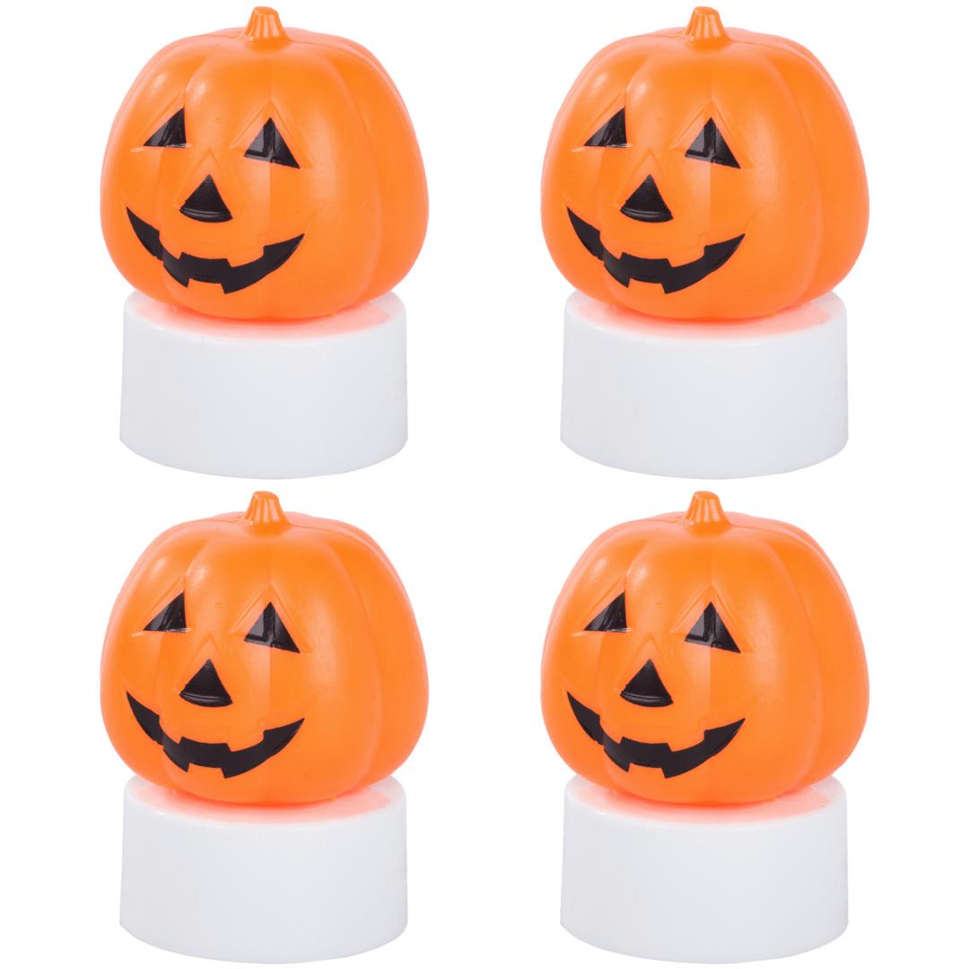 4x LED Kürbis Deko Halloween Dekoration leuchtender Pumpkin inkl. Batterie - Easy2sell - Deluxe
