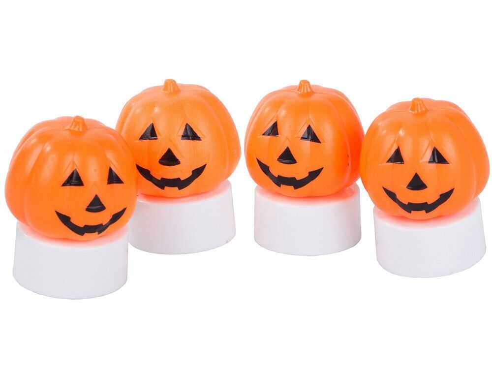 4x LED Kürbis Deko Halloween Dekoration leuchtender Pumpkin inkl. Batterie - Easy2sell - Deluxe