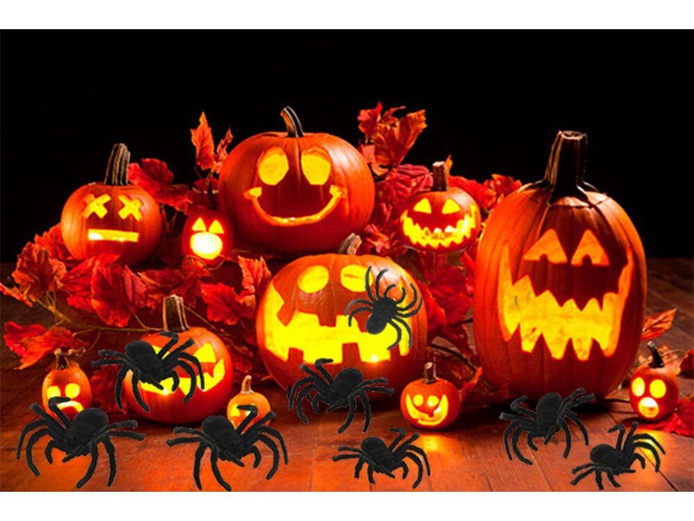 4x Spinnen Halloween Dekoration Spinne Horror gruselige Deko Set Spinne - Easy2sell - Deluxe