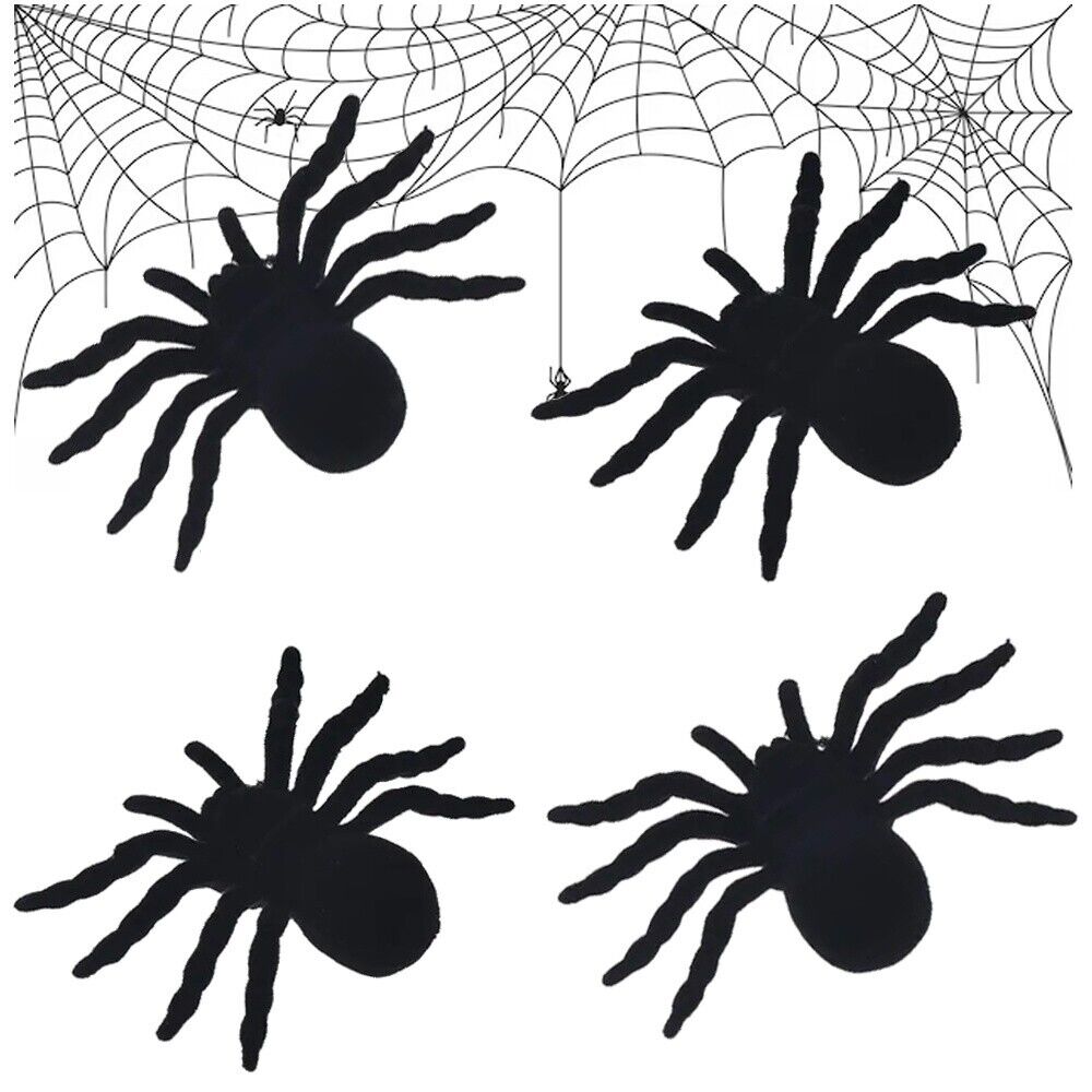 4x Spinnen Halloween Dekoration Spinne Horror gruselige Deko Set Spinne - Easy2sell - Deluxe