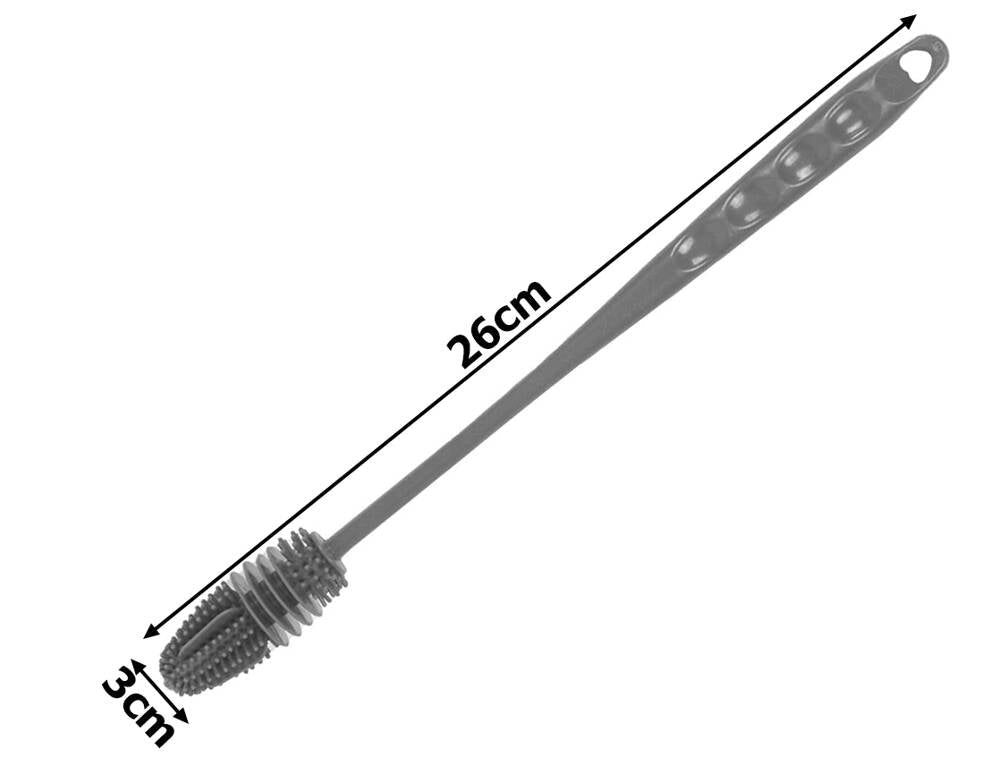 Verk 27154 Silikonbürste zum Spülen von Gläsern, 26 cm, grau