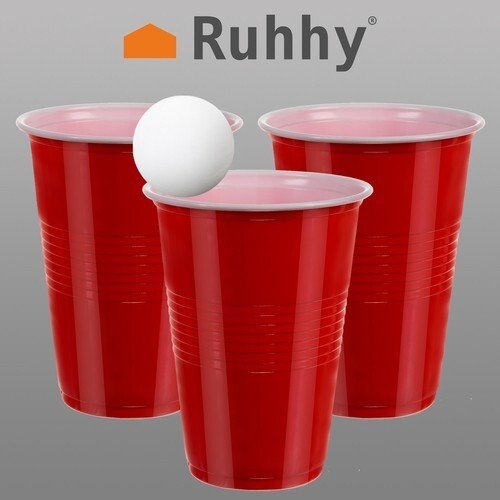 50x Bierpongbecher Red Cups stabile Rote Bierbecher Bierpong Becher Beerpong - Easy2sell - Deluxe
