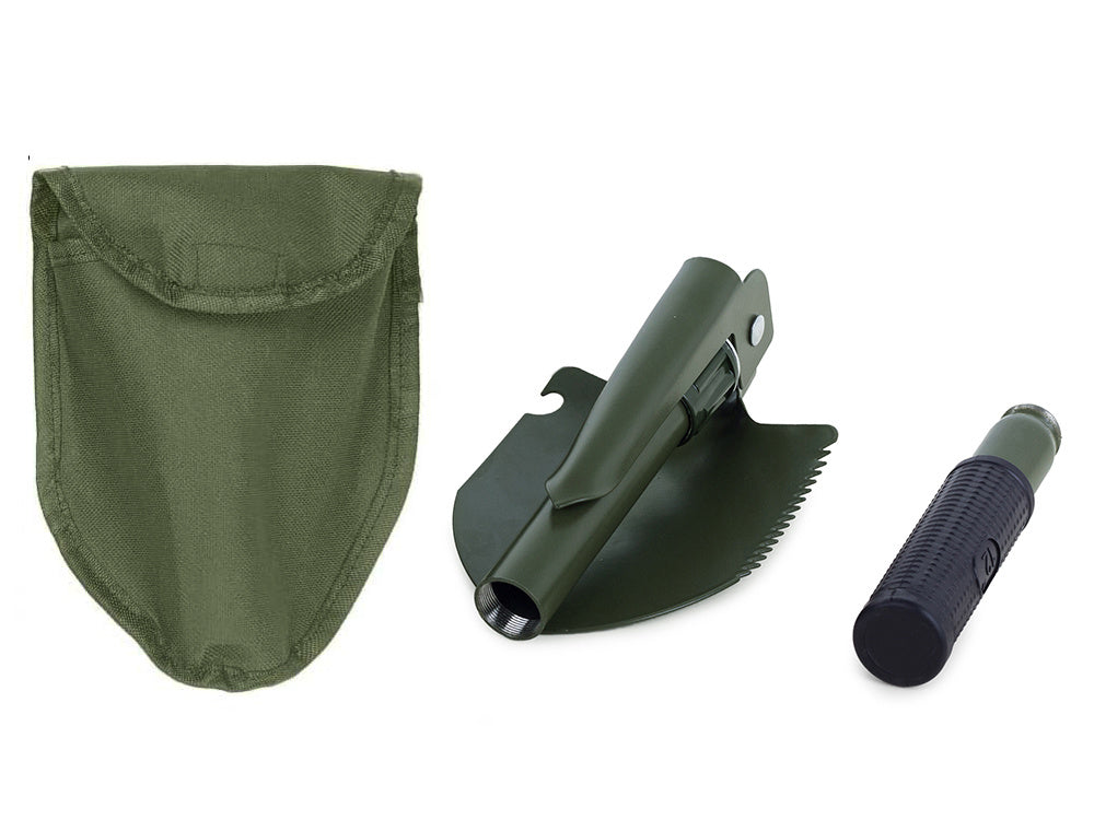 Klappspaten multifunktional Stahl klappbar Säge Öffner Gürteltasche 41,5 cm