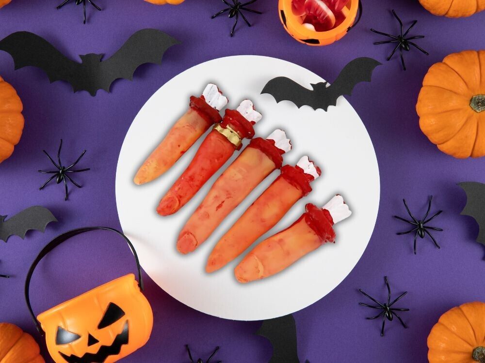 5x Genähte Finger HALLOWEEN Deko blutige Körperteile aus Gummi Grusel Dekoration - Easy2sell - Deluxe