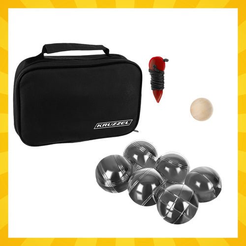Boule 6 Kugel Set mit Zubehör für Outdoor-Aktivitäten Gravierte Motiven Hülle 23440