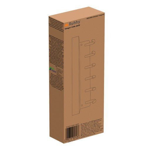 6 Kleiderhaken mit Regal für Ordnung Schwarz - Easy2sell - Deluxe