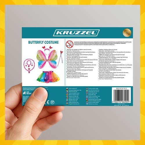 6 - teiliges Schmetterlingskostüm für Kinder leicht anzuziehen, mehrfarbig - Easy2sell - Deluxe