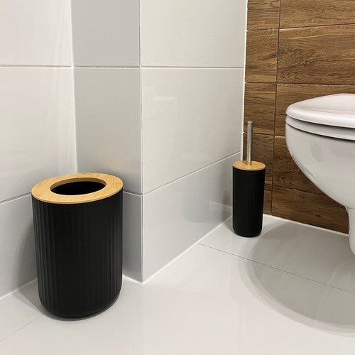 6 - tlg. Badezimmerzubehör - Set mit Bambus – modern schwarz - Easy2sell - Deluxe