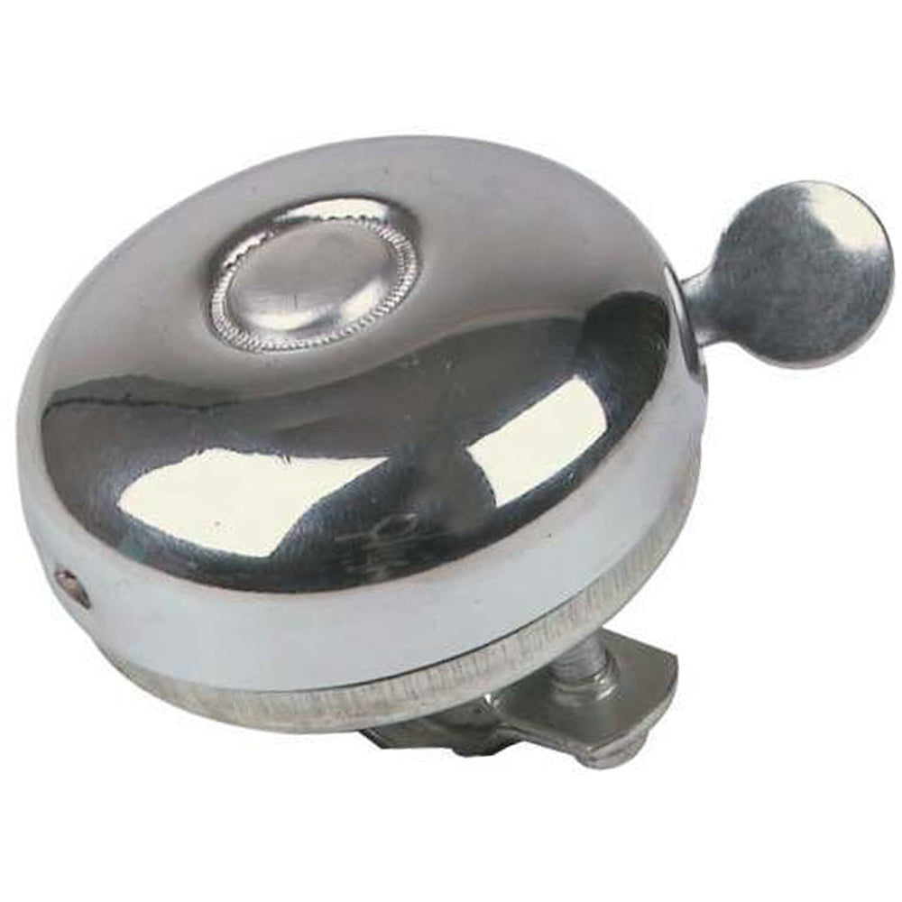 Fahrradklingel aus Metall Stahl, silber, 5 cm Durchmesser, lauter Ton, klassischer Look