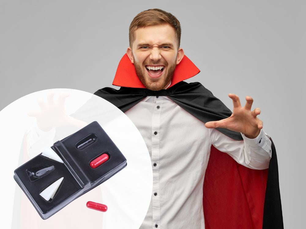 Verk 26141 Vampirzähne mit Ampullen mit Kunstblut, Halloween