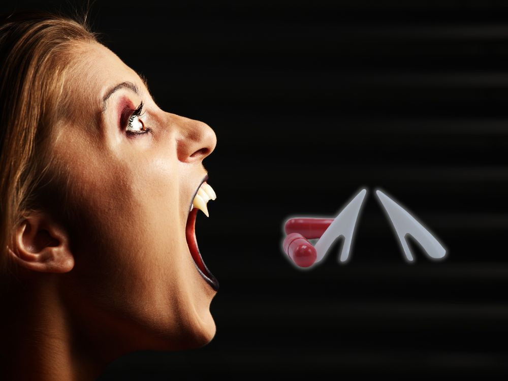 Verk 26141 Vampirzähne mit Ampullen mit Kunstblut, Halloween