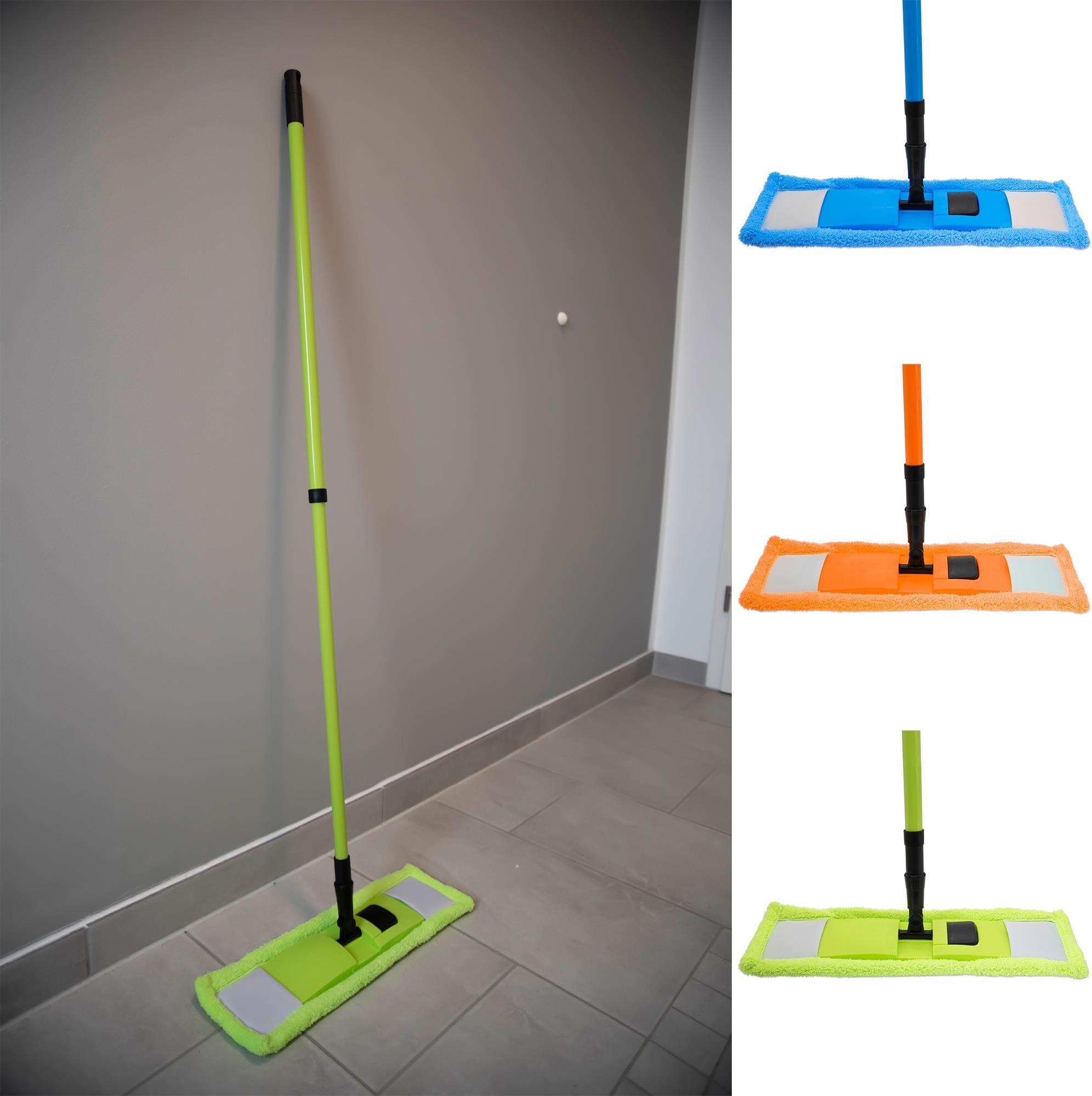 Bodenwischer Wischmop Blau Mopp Mop Wischer Komplettset Mikrofaser Teleskopstiel Set