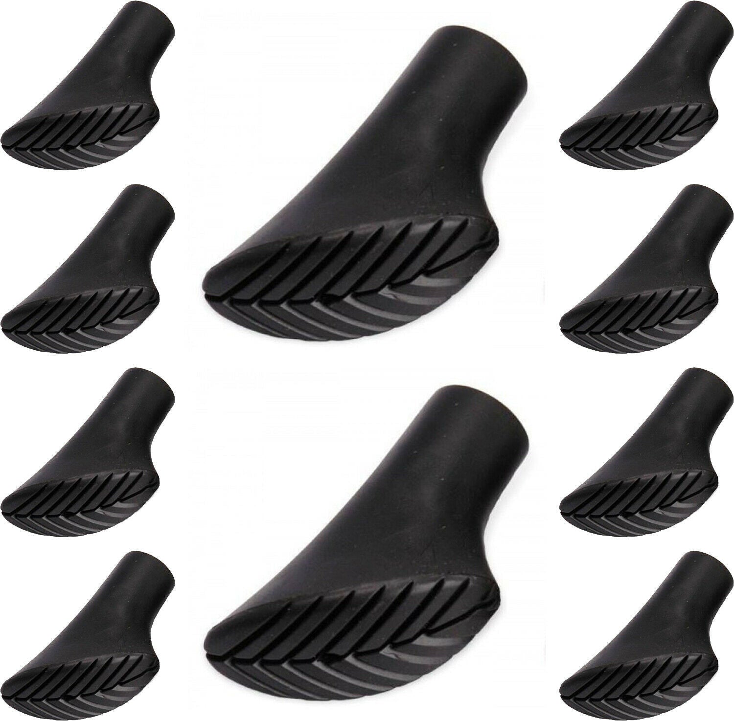 10x Nordic Walking Pads Universal Gummipads Gummipuffer Ersatzfüße schwarz