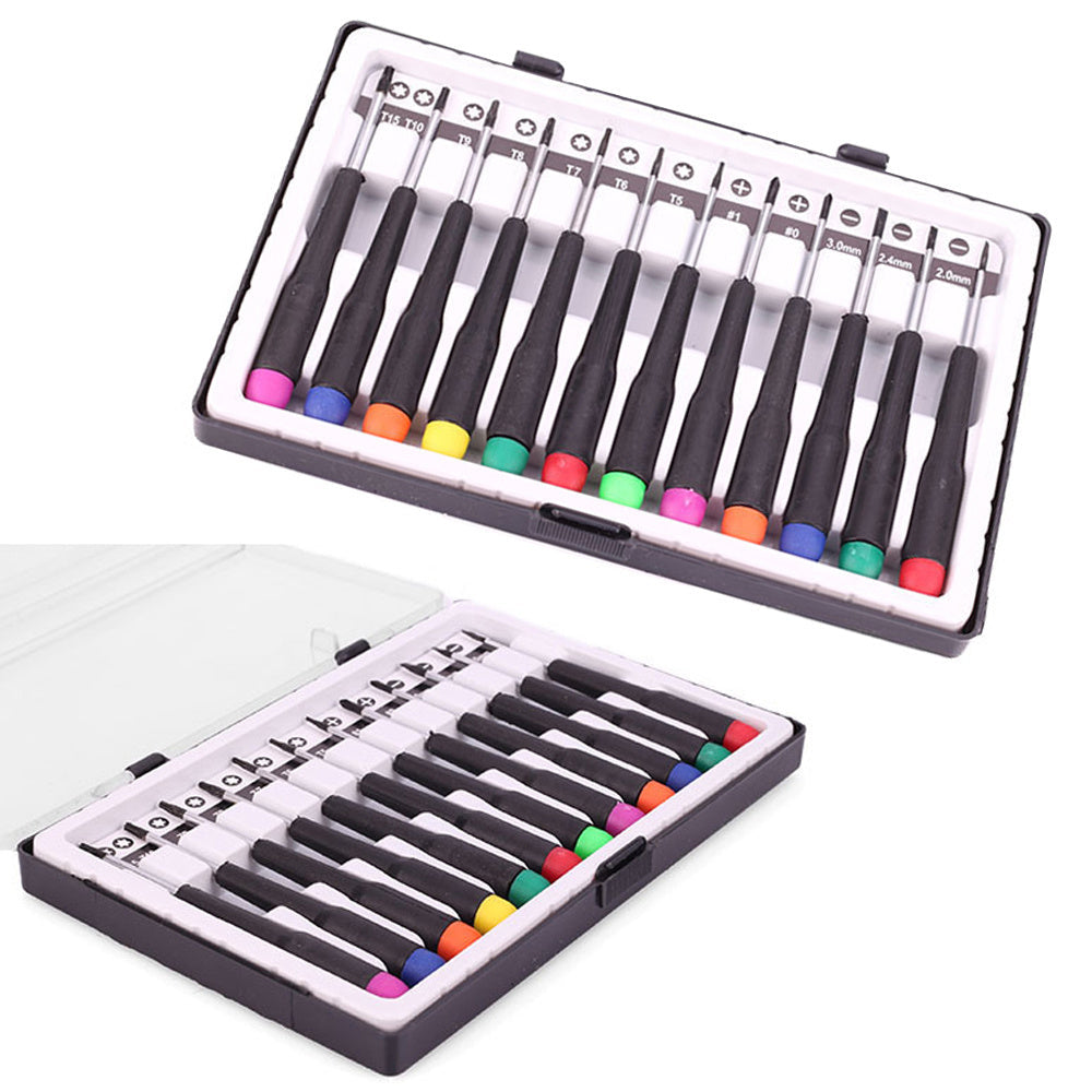 Schraubendreher Set Präzision Torx Flach Stern 12-teilig für PC TV Radio Kamera