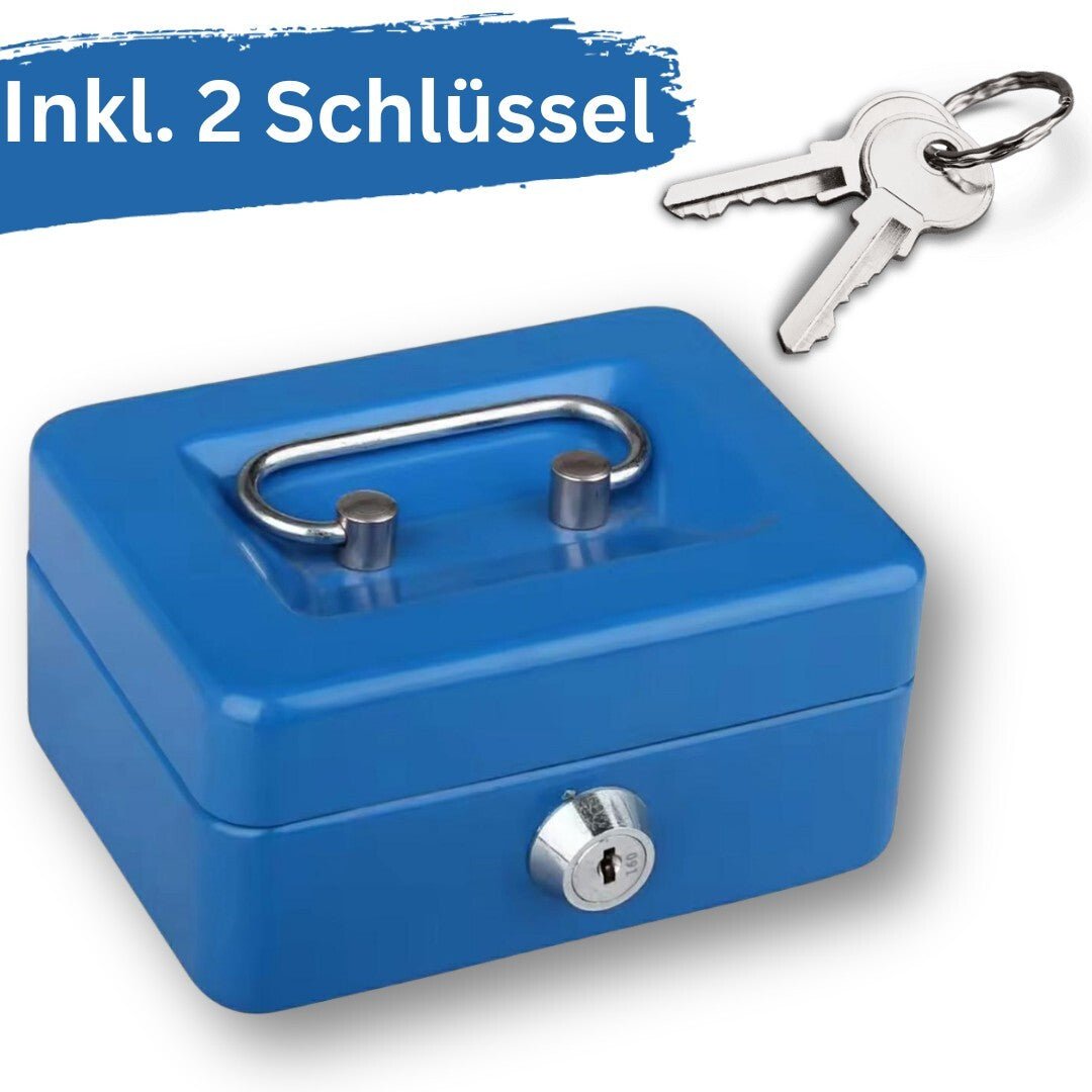 Abschließbare Geldkassette Blau Metall - Easy2sell - Deluxe