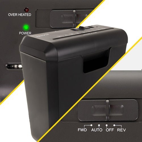 Aktenvernichter 10L – Automatischer Streifenschnitt P - 2 für 6 Blatt, Schwarz - Easy2sell - Deluxe