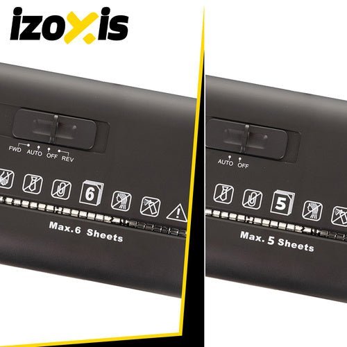 Aktenvernichter 10L – Automatischer Streifenschnitt P - 2 für 6 Blatt, Schwarz - Easy2sell - Deluxe