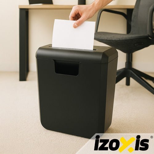 Aktenvernichter 10L – Automatischer Streifenschnitt P - 2 für 6 Blatt, Schwarz - Easy2sell - Deluxe