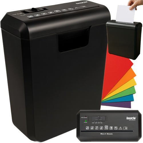 Aktenvernichter 10L – Automatischer Streifenschnitt P - 2 für 6 Blatt, Schwarz - Easy2sell - Deluxe
