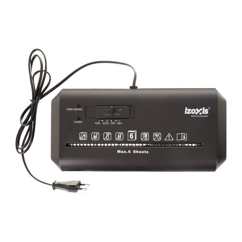 Aktenvernichter 10L – Automatischer Streifenschnitt P - 2 für 6 Blatt, Schwarz - Easy2sell - Deluxe