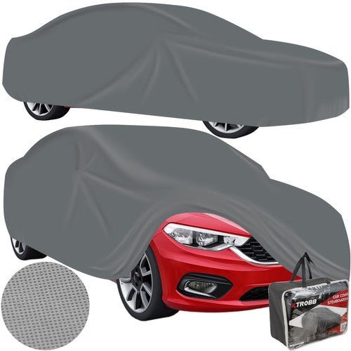 Autoabdeckung mit elastischen Gummibändern, staubdicht, grau - Easy2sell - Deluxe