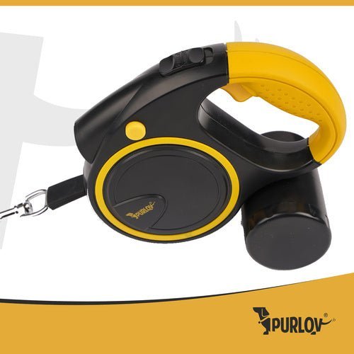 Automatische Hundeleine mit LED Taschenlampe 5m für 10 - 25kg Hunde Schwarz - Easy2sell - Deluxe