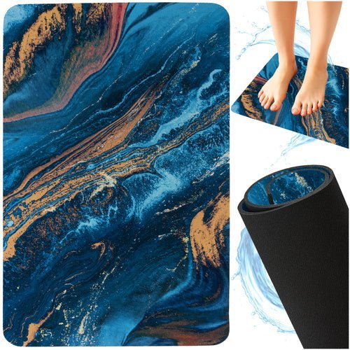 Badematte 60x40cm Rutschfest Saugfähig – Badezimmerteppich Mehrfarbig - Easy2sell - Deluxe