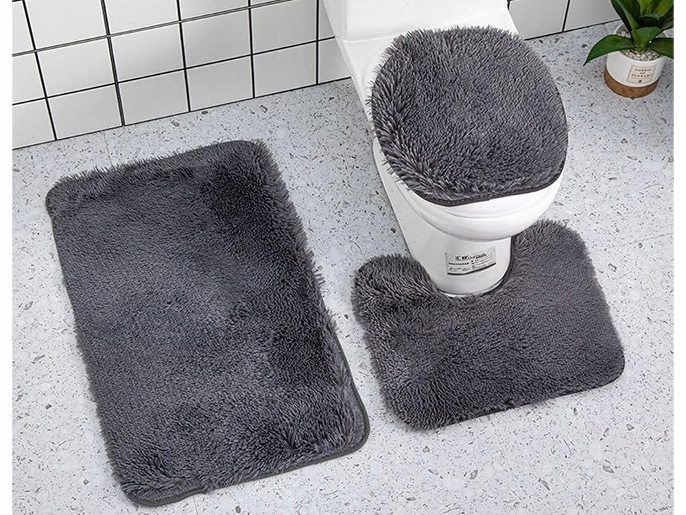 Badematte Set Badteppich Badezimmer Teppich Duschmatte WC Vorleger 3 - teilig - Easy2sell - Deluxe