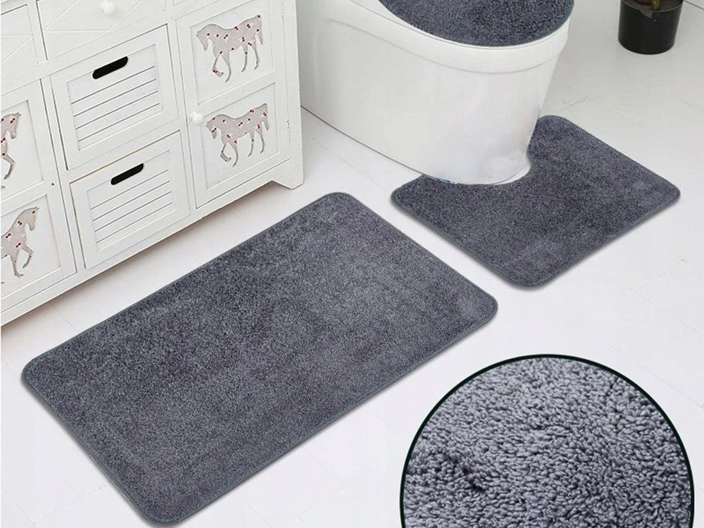 Badematte Set Badteppich Badezimmer Teppich Duschmatte WC Vorleger 3 - teilig - Easy2sell - Deluxe